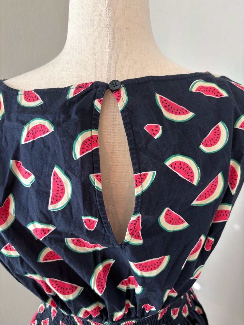 Kate Spade Watermelon Party Dress Knee Length Boat Neck Smocked Waist XL - Picture 6 of 10